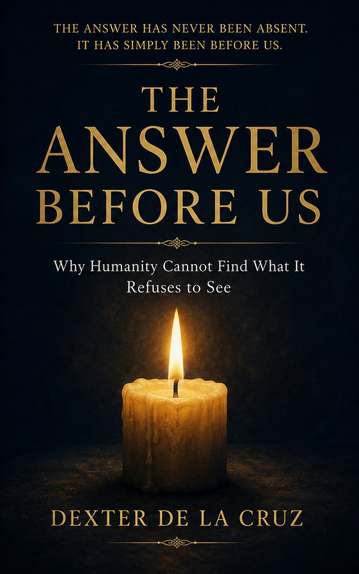 The Answer Before Us — a single candle burning in darkness